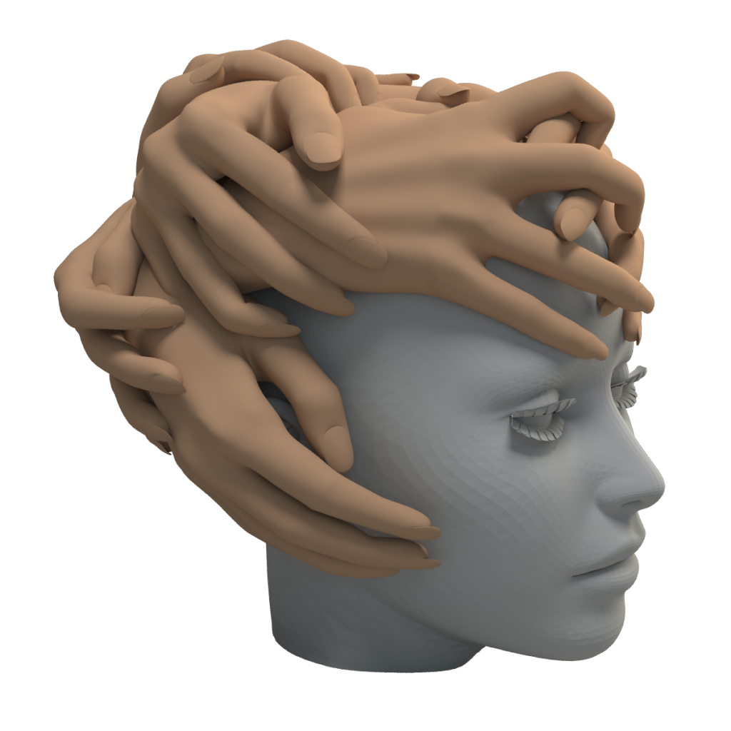 render modelu nakrycia głowy
