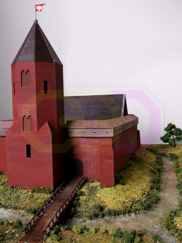 wydruk 3D - makieta, rekonstrukcja zamku w Ostrzeszowie